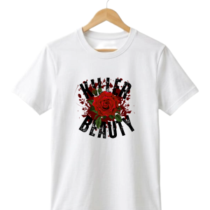 Glamrhi women cotton regular fit round neck , Half Sleeve ki BEAUTY t-shirt