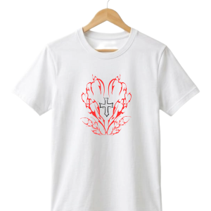 Glamrhi women cotton regular fit round neck , Half Sleeve CRIMSON HEART t-shirt