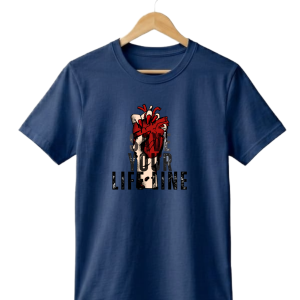 Glamrhi women cotton regular fit round neck , Half Sleeve SAVE LINE t-shirt