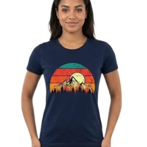 Glamrhi women  Cotton Regular Fit Round neck, Half Sleeve Peak Wanderer t-shirt