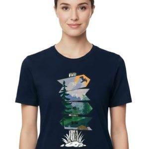 Glamrhi women plus Cotton Regular Fit Round neck, Half Sleeve The Horizon Guide t-shirt