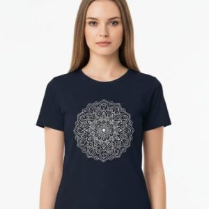 "Glamrhi Women Cotton Regular Fit Round neck, Half Sleeve  ​Focused Symmetry"" t-shirt"