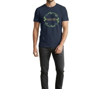 Glamrhi Men Cotton Regular Fit Round neck, Half Sleeve Casual Botanical Wreath t-shirt