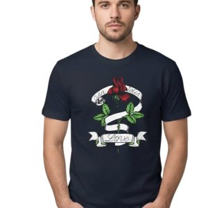 Glamrhi Men Cotton Regular Fit Round neck, Half Sleeve Casual Love Graphic t-shirt