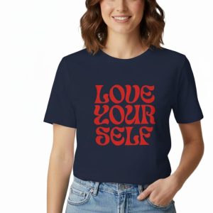 Glamrhi Women Cotton Regular Fit Round neck,  Half Sleeve Casual Love Self t-shirt