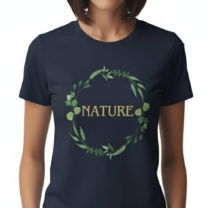Glamrhi Women Cotton Regular Fit Round neck, Half Sleeve Casual Botanical Wreath t-shirt