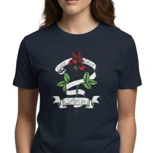 Glamrhi Women Cotton Regular Fit Round neck, Half Sleeve Casual Love Graphic t-shirt