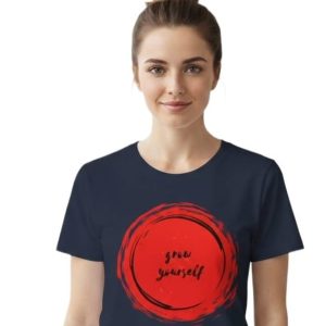 Glamrhi women Cotton Regular Fit Round neck, Half Sleeve self improvement t-shirt