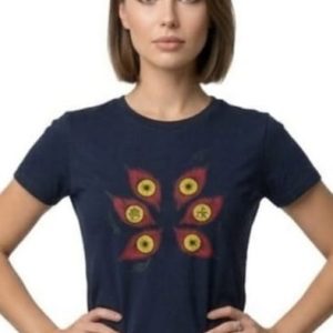 Glamrhi women Cotton Regular Fit Round neck, Half Sleeve All- sleeping demon eye shirts