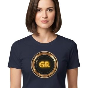 Glamrhi women  Cotton Regular Fit Round neck, Half Sleeve  Golden Royalty Tshirts