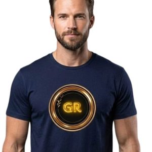 Glamrhi Men Cotton Regular Fit Round neck, Half Sleeve  Golden Royalty Tshirts