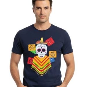 "Glamrhi man Cotton Regular Fit Round neck, Half Sleeve Breathe  The Calavera (Sugar Skull) Tshirts"