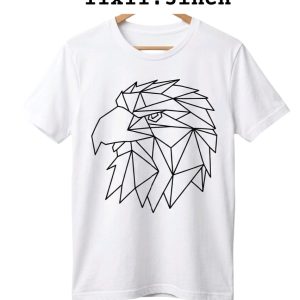 Hand-Embroidered Geometric EAGLE T-Shirt (Customizable)